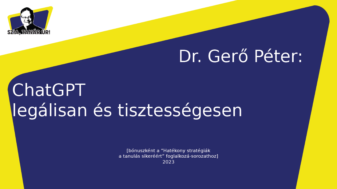 Dr. Gerő Péter: ChatGPT legálisan és tisztességesen